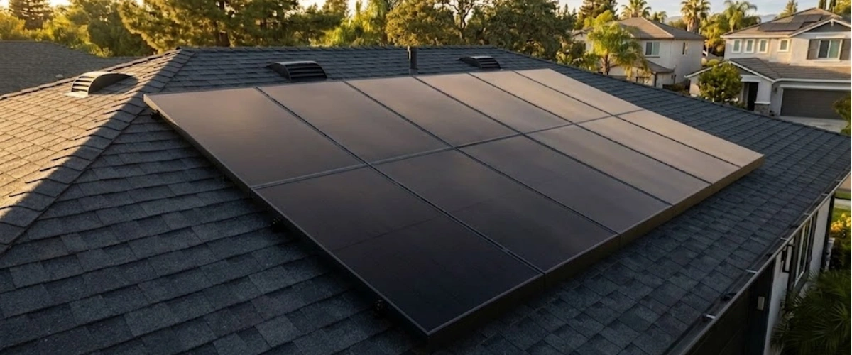 Enertrex Solar 440W All Black panels on roof