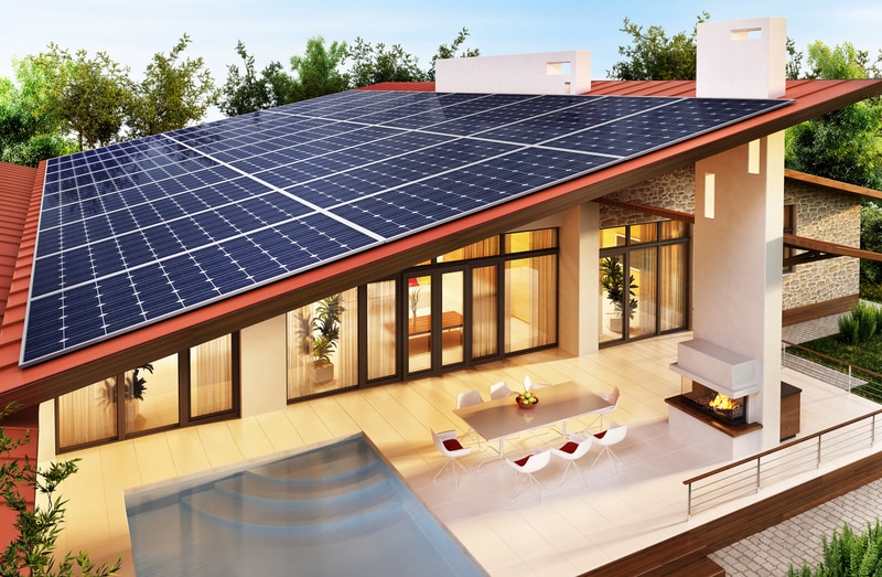 Enertrex solar panels installed on modern home roof
